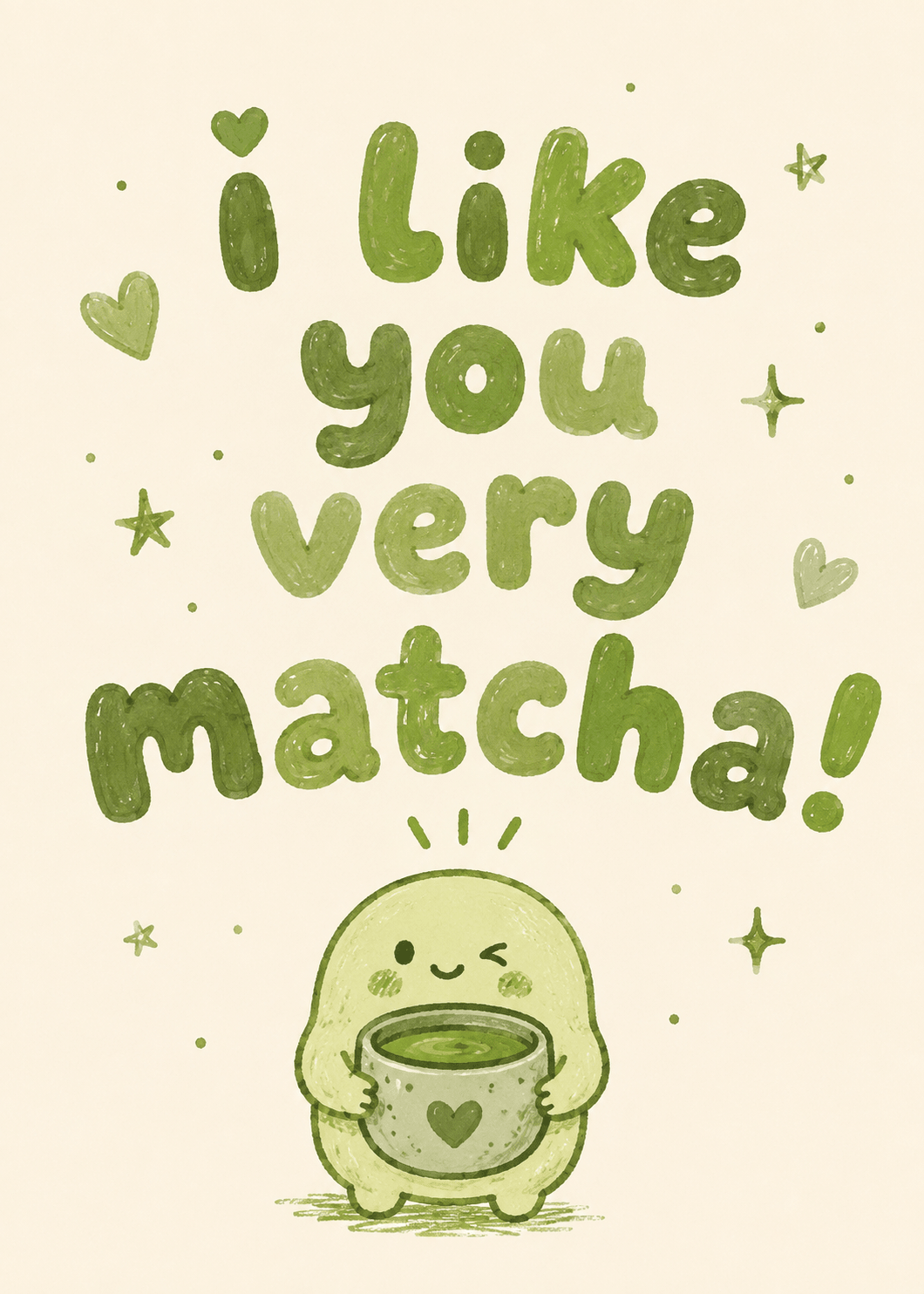 Postkarte "I like you very Matcha"
