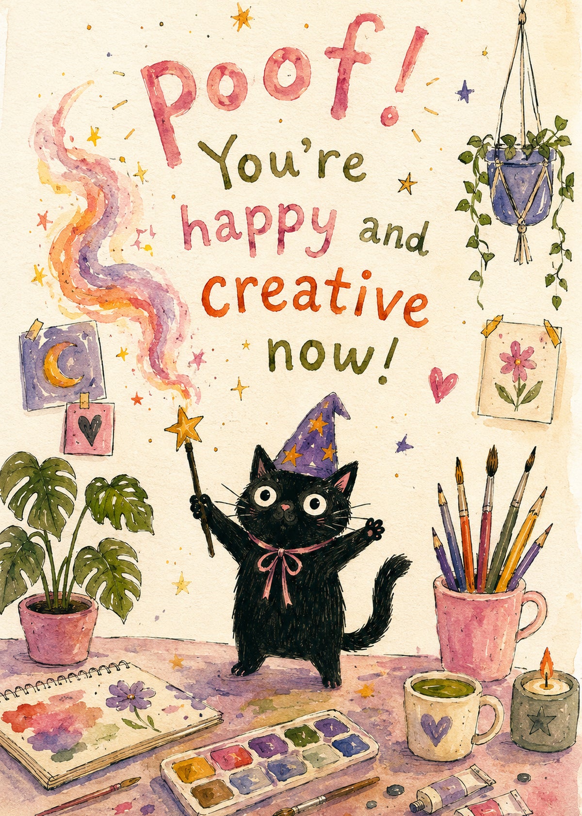 Postkarte "Magic Happy and creative"